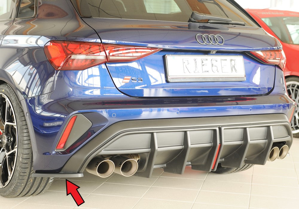 Rieger Audi S3/A3 S-Line (8Y) Sportback Facelift Rear Side Splitters