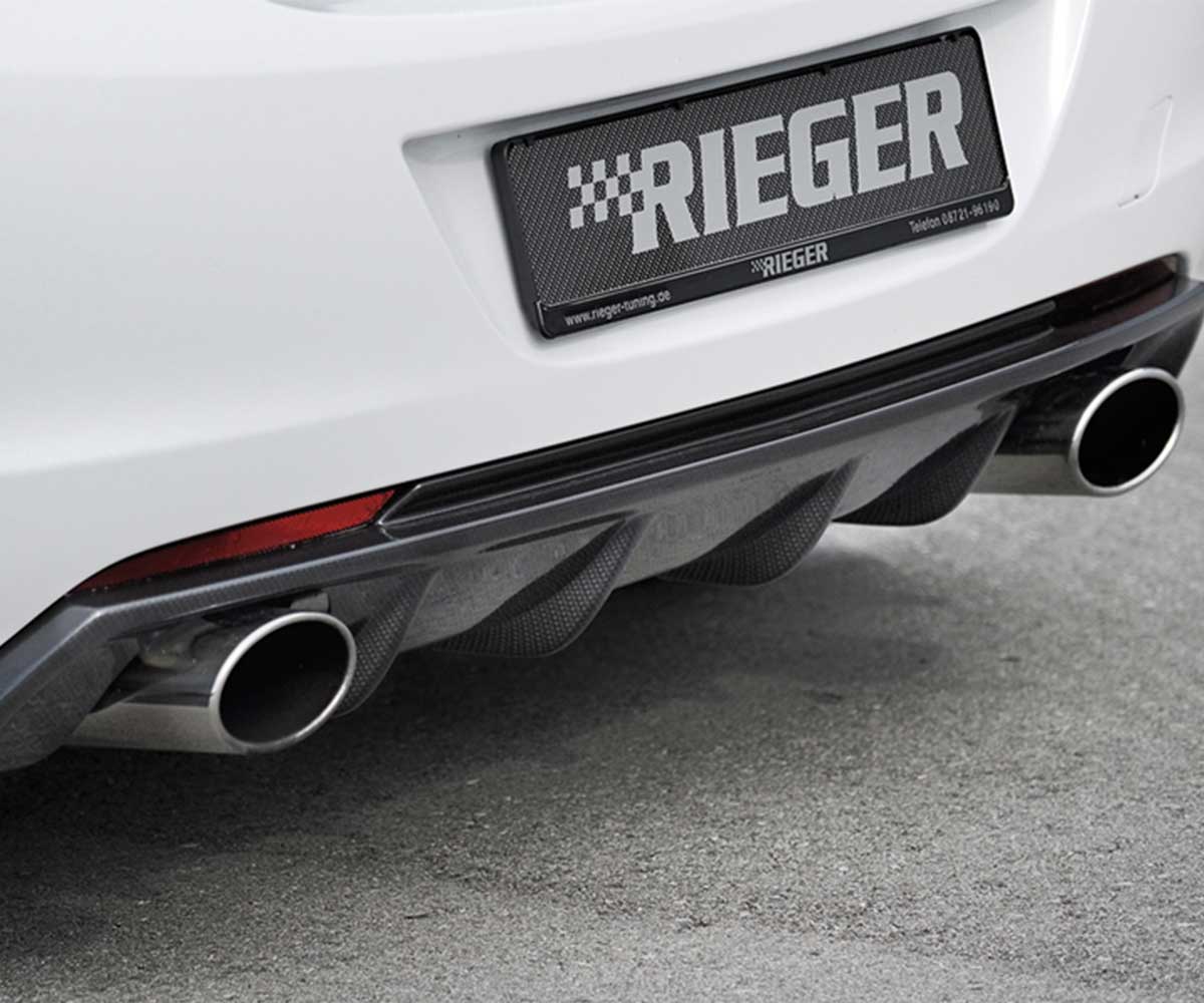 Rieger Vauxhall Astra J 5DR Pre-Facelift Dual Exit Rear Diffuser - Gloss Black