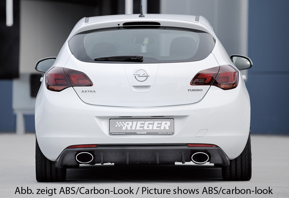 Rieger Vauxhall Astra J 5DR Pre-Facelift Dual Exit Rear Diffuser - Gloss Black