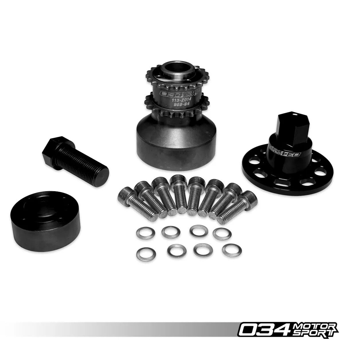 034Motorsport 1-Piece, Pinned & Unpinned Crank Hub w/ Crank Bolt Capture Plate (4Pin) - BMW N55 & S55