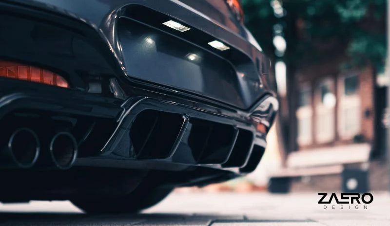 BMW 1 SERIES M SPORT F20 F21 LCI SINGLE EXIT (118I 120I 120D 125I) EVO-1 GLOSS BLACK REAR DIFFUSER BY ZAERO (2015-2019)