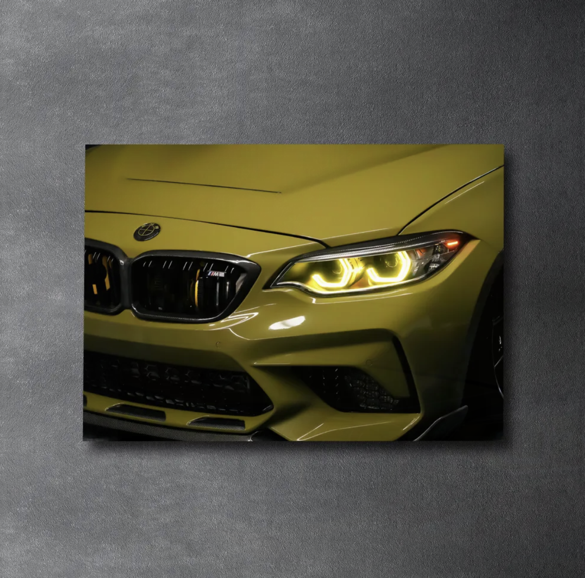 BMW M2 F87 YELLOW LED Acrylic Wall Art / 60x40cm - DIVERSION