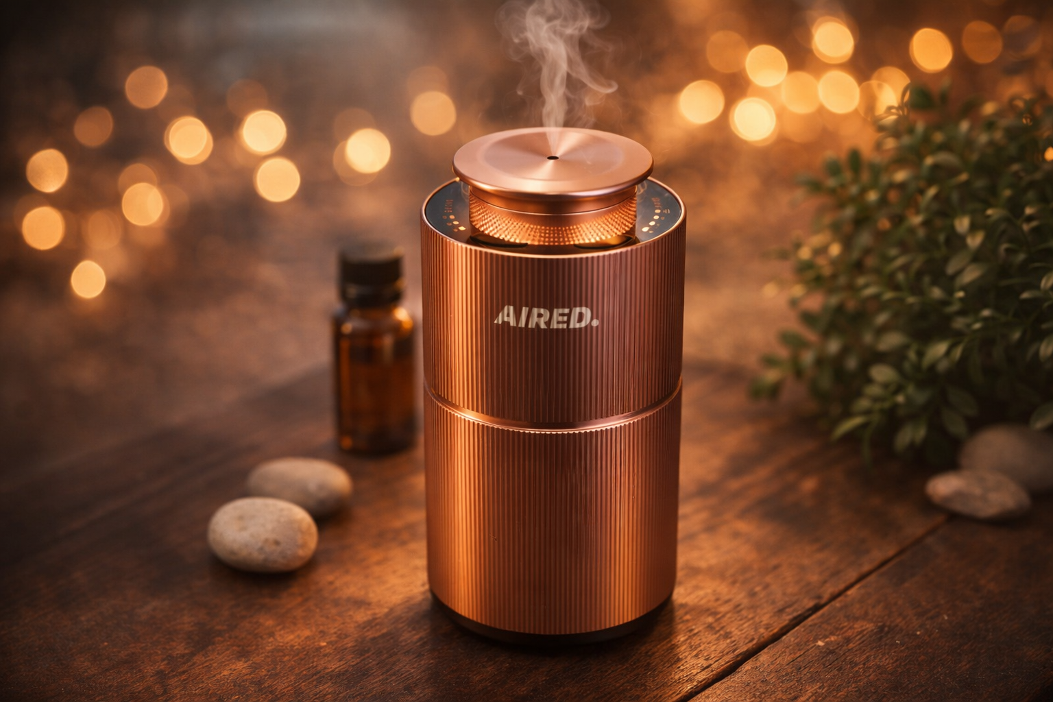 PRO1 In-Car / Home Mini Luxury Electronic Rechargeable Essential Oils Diffuser By AIRED. (ROSE GOLD)