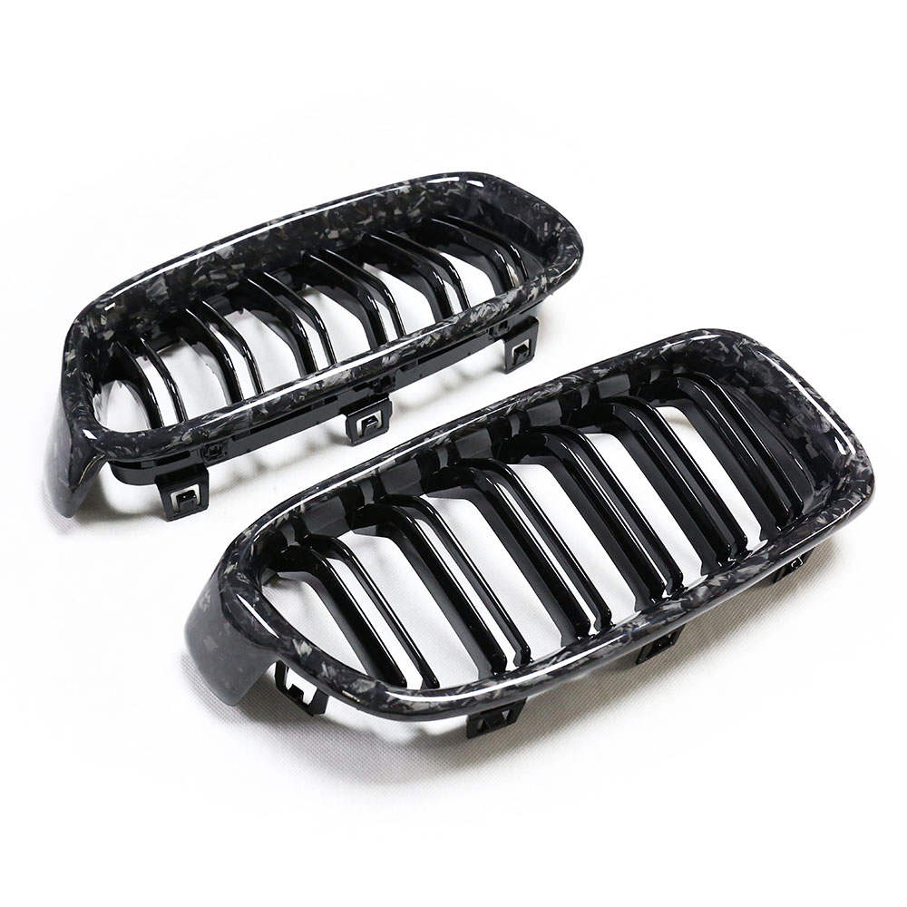 BMW 1 Series F20 Double Slat Forged Carbon Fibre Kidney Grilles Pair (2011 - 2014)