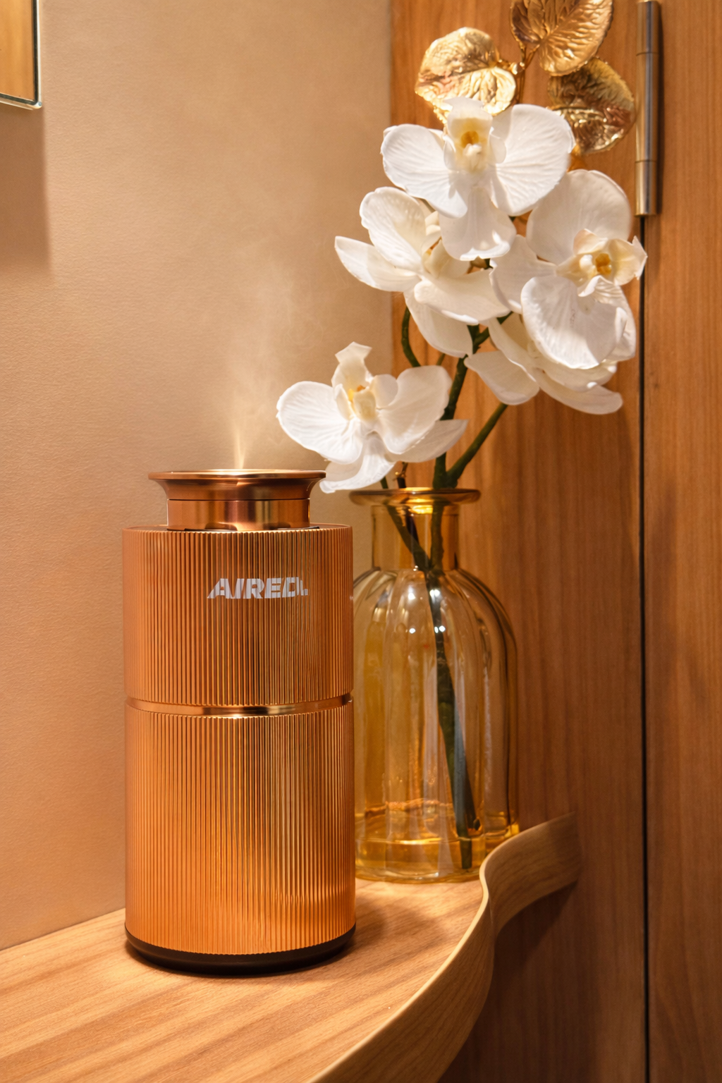 PRO1 In-Car / Home Mini Luxury Electronic Rechargeable Essential Oils Diffuser By AIRED. (ROSE GOLD)