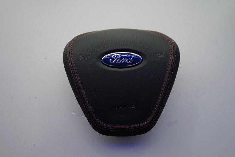 IN STOCK - Ford Fiesta MK7 / MK7.5 Airbag Cover (Leather + Red Stitching) - FIESTAMK7AB4