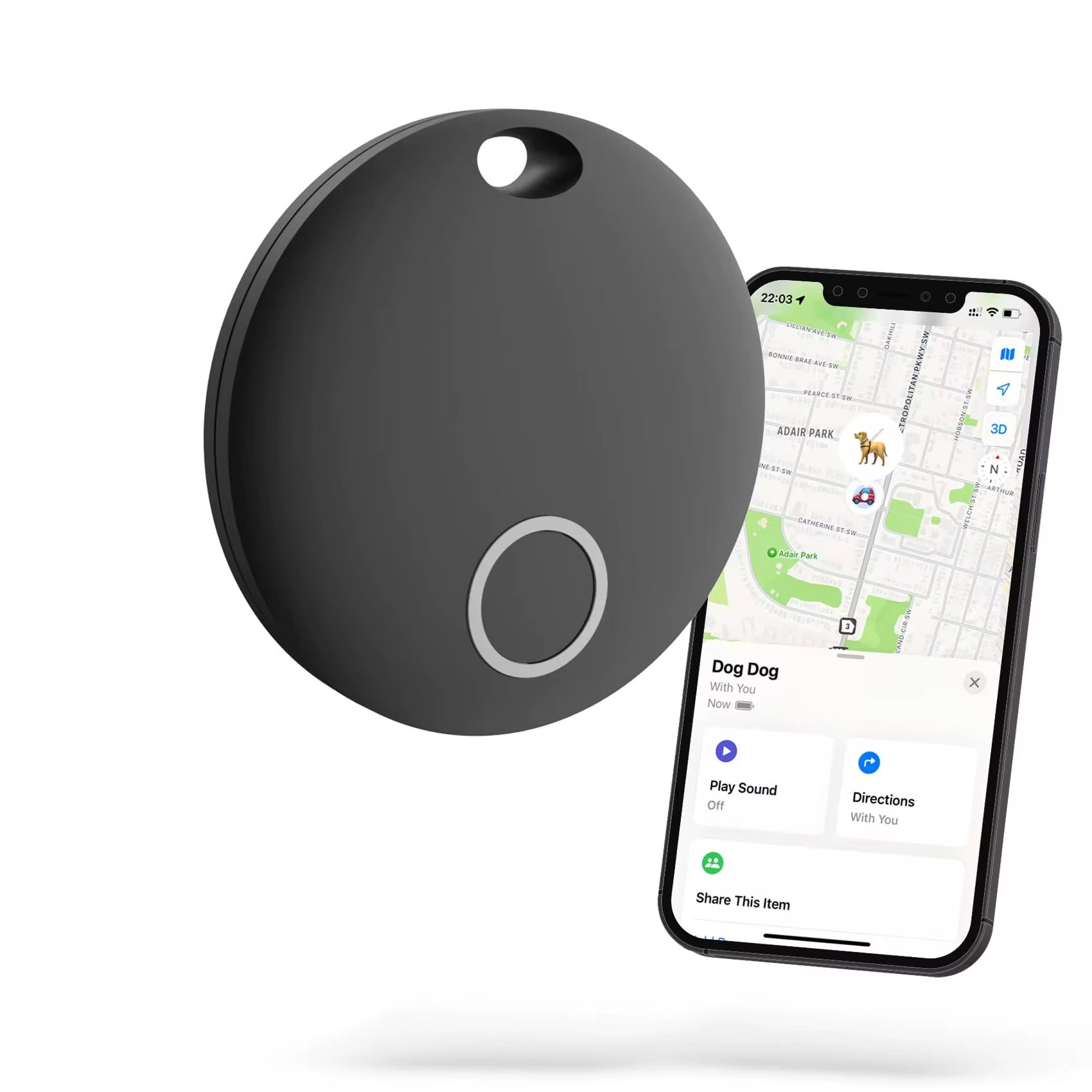 'Find My' Smart Fob GPS Key Tracker (Black Or White)