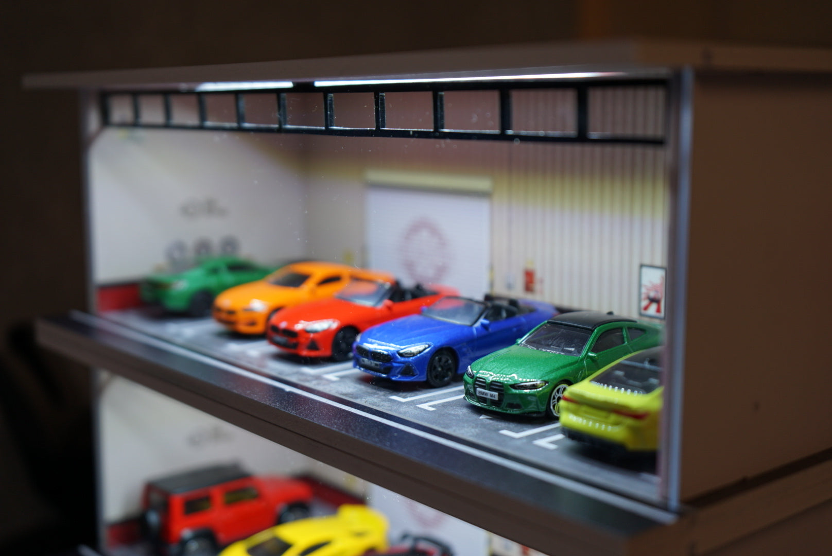 1/64 Scale Model Car Stackable Display Case With LED Lighting (Multiple Themes)