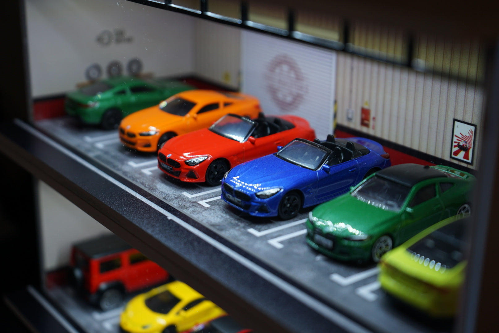 1/64 Scale Model Car Stackable Display Case With LED Lighting (Multiple Themes)