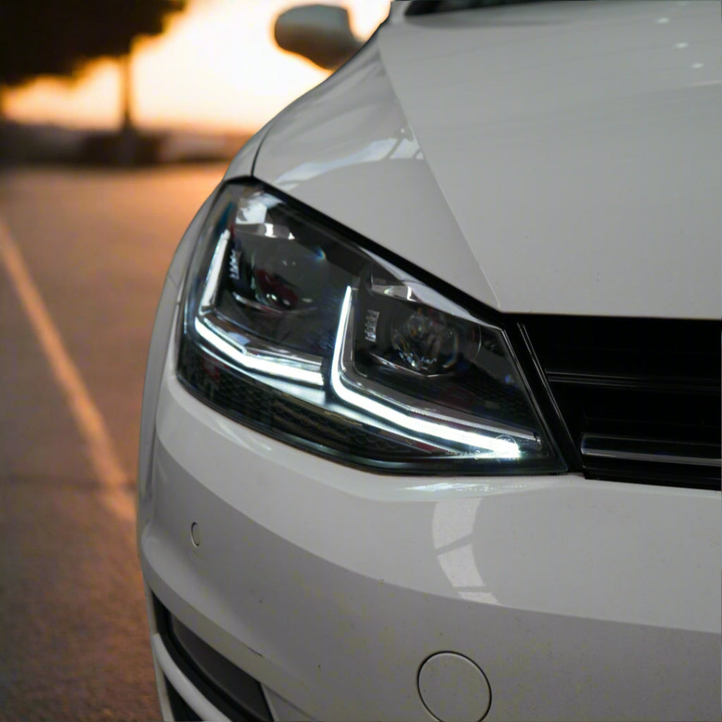 Volkswagen Golf MK7.5 Style LED Front Headlights With Sequential Indicators Pair For MK7 (Fits 2013 - 2017 Models)