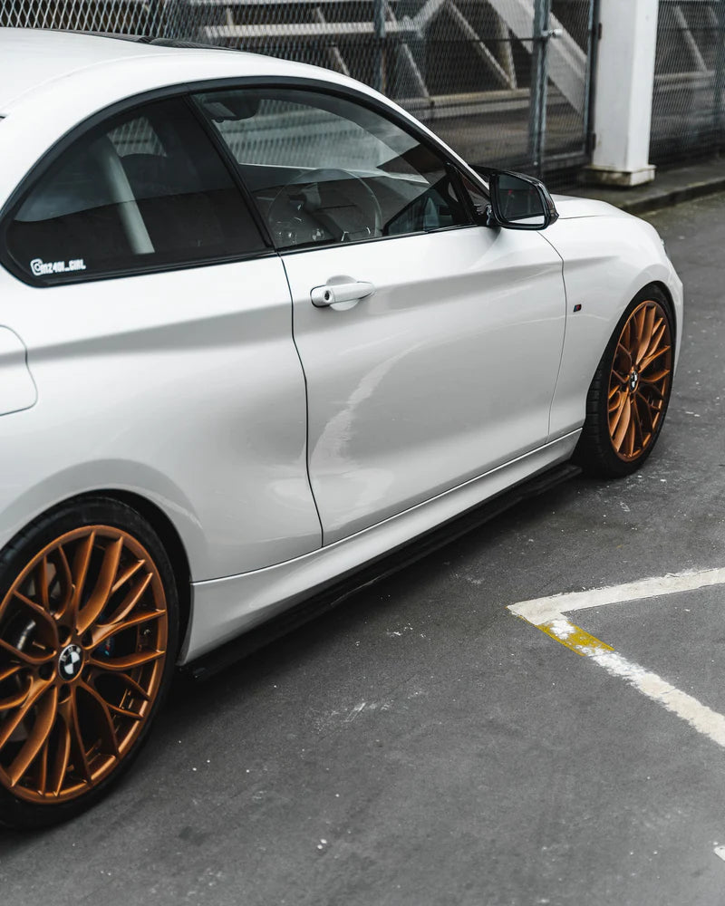 BMW 1 SERIES F20 F21 & 2 SERIES F22 EVO-1 GLOSS BLACK SIDE SKIRTS BY ZAERO (2011-2019)