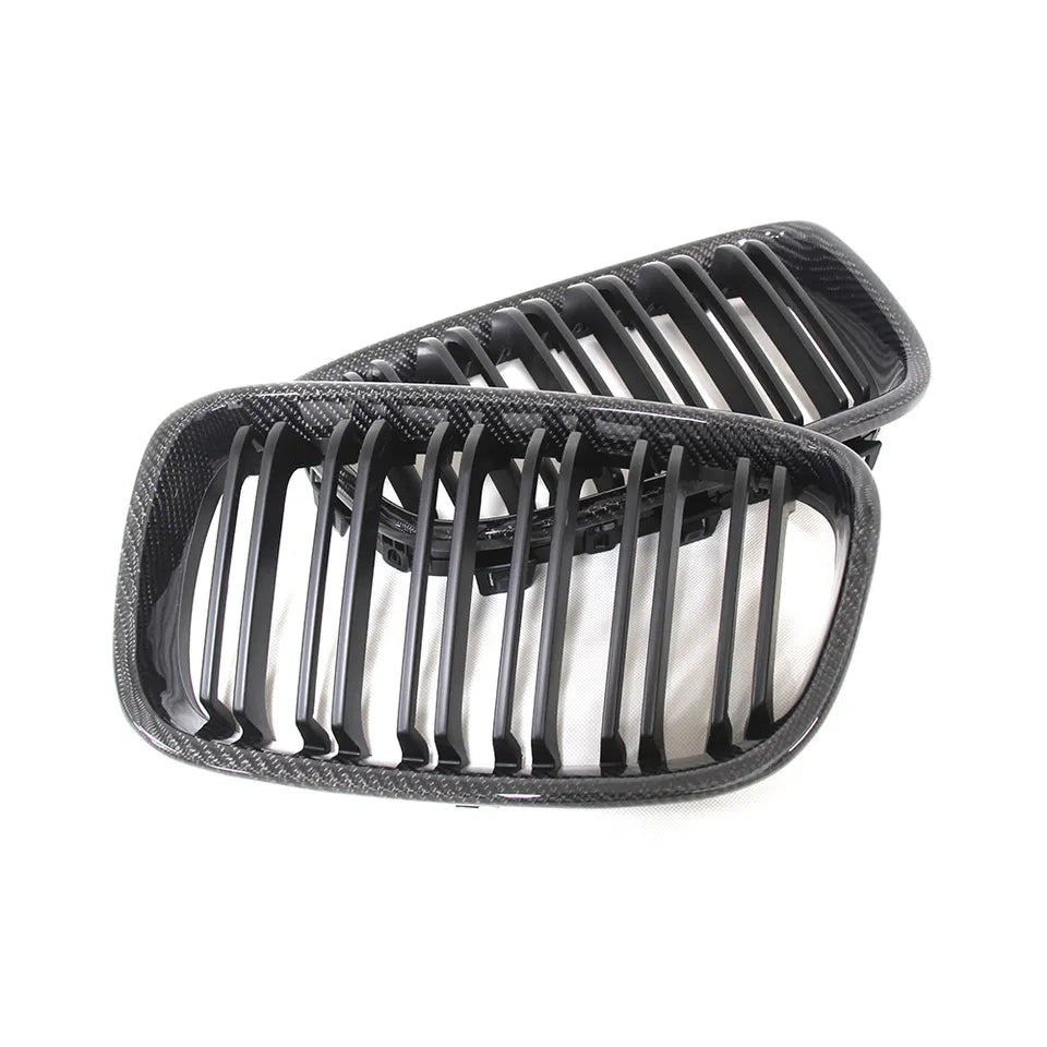 BMW 1 Series F20/F21 Double Slat Carbon Fibre Kidney Grilles Pair (2015 - 2019)