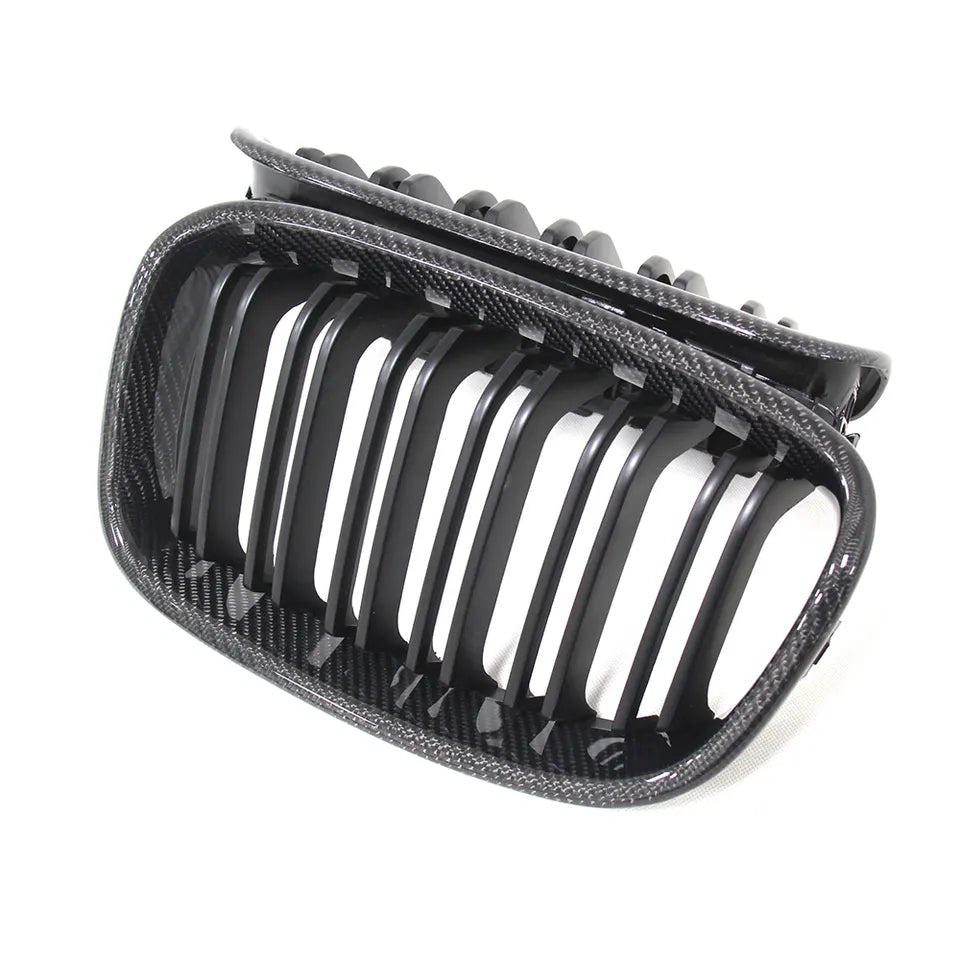 BMW 1 Series F20/F21 Double Slat Carbon Fibre Kidney Grilles Pair (2015 - 2019)
