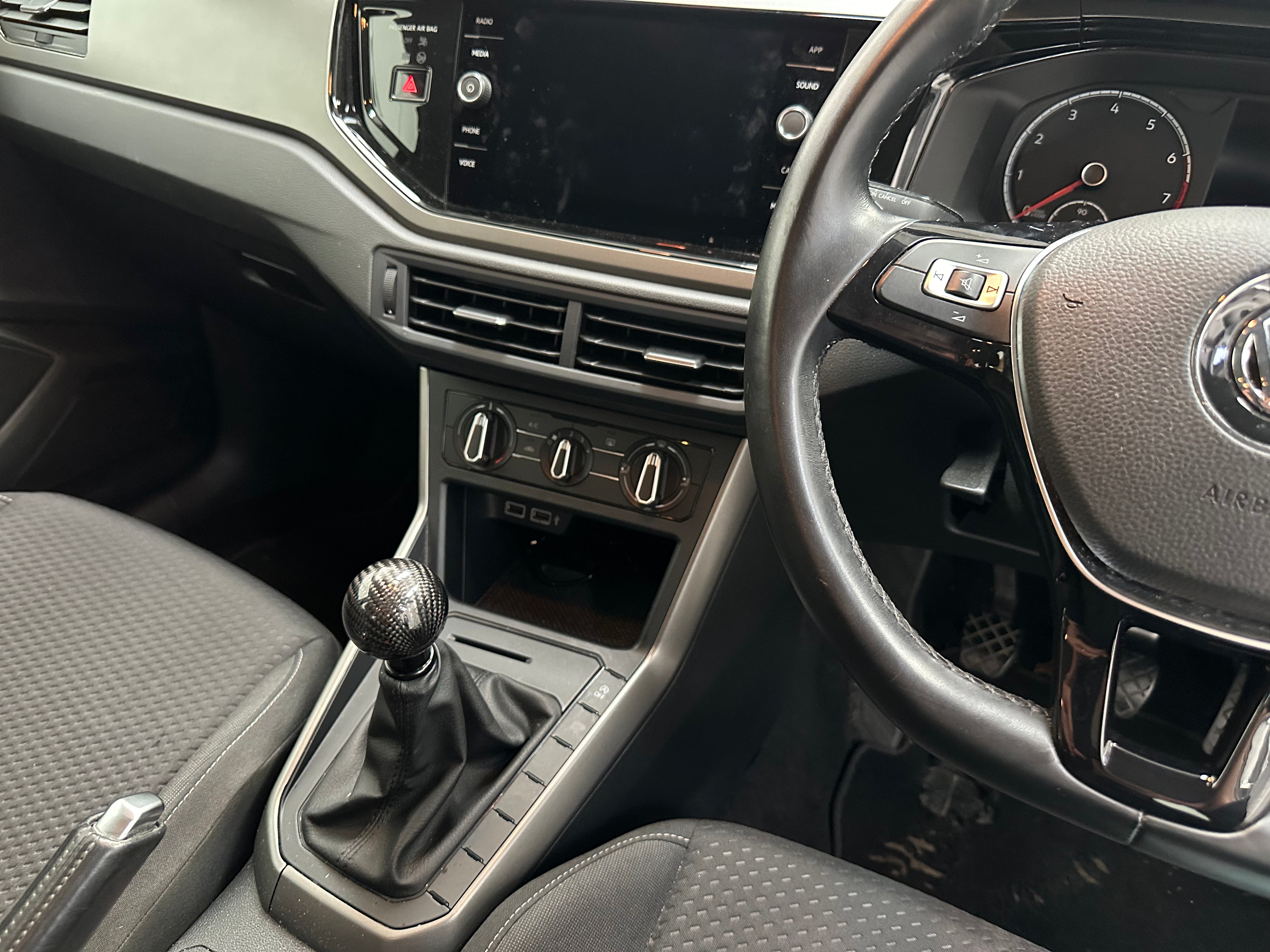 Volkswagen Polo MK6 Carbon Fibre Weighted Gear Knob 2018+ (Black Or Red)