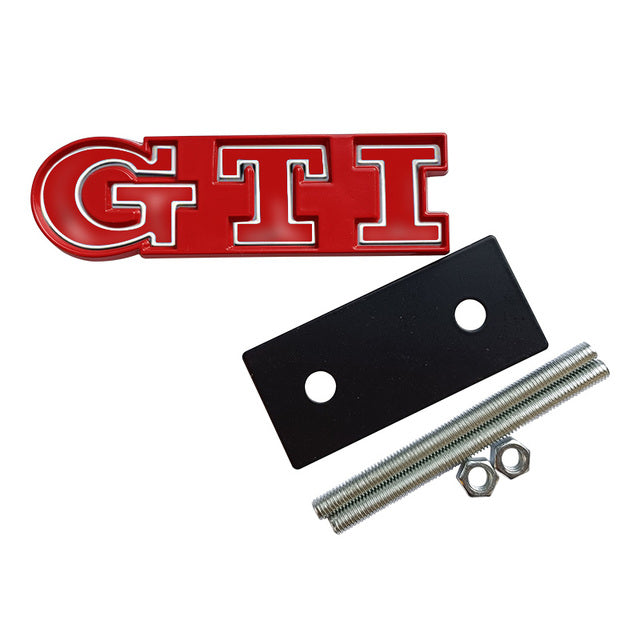 Volkswagen GTI Front Grille Replacements Badges - Gloss Red Backing Plate