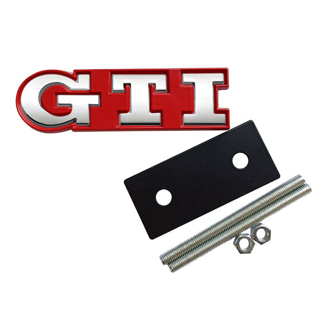 Volkswagen GTI Front Grille Replacements Badges - Gloss Red Backing Plate