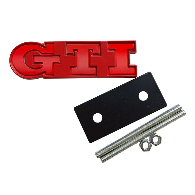 Volkswagen GTI Front Grille Replacements Badges - Gloss Red Backing Plate
