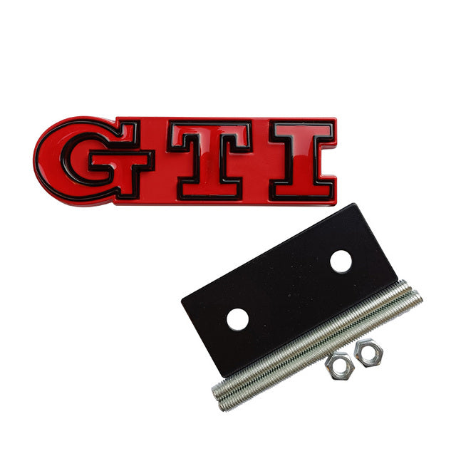 Volkswagen GTI Front Grille Replacements Badges - Gloss Red Backing Plate