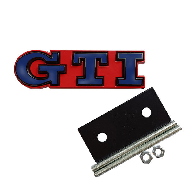 Volkswagen GTI Front Grille Replacements Badges - Gloss Red Backing Plate