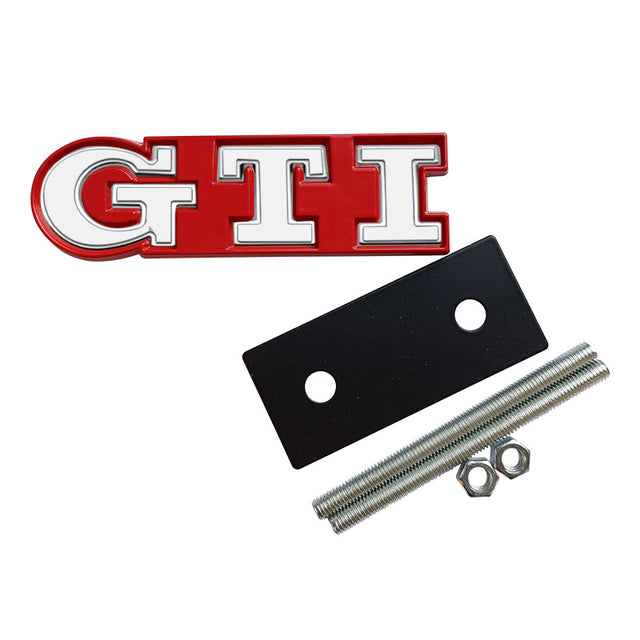 Volkswagen GTI Front Grille Replacements Badges - Gloss Red Backing Plate