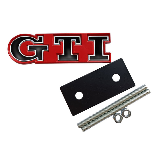Volkswagen GTI Front Grille Replacements Badges - Gloss Red Backing Plate