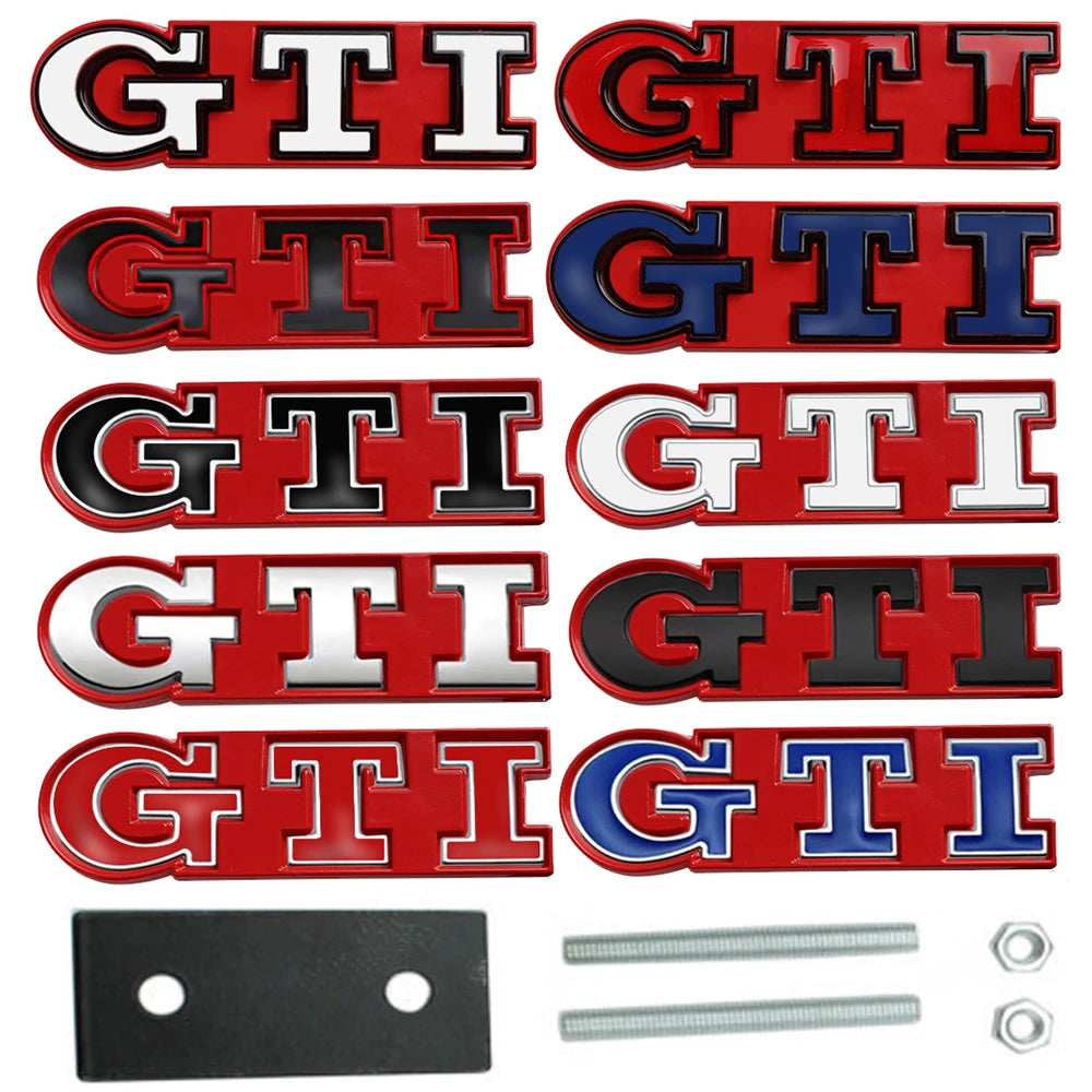 Volkswagen GTI Front Grille Replacements Badges - Gloss Red Backing Plate