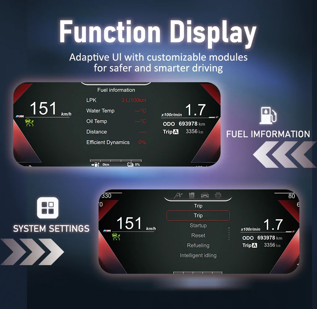 DIVEYE - BMW 1 Series F20/F21 LCI Facelift LCD Screen Virtual Cockpit Dashboard Cluster Kit (Plug & Play)