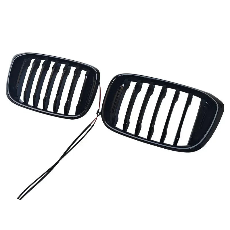 BMW X3 G01 / X4 G02 PRE-LCI Gloss Black Single Slat LED Front Kidney Grille Kit (2017 - 2020)