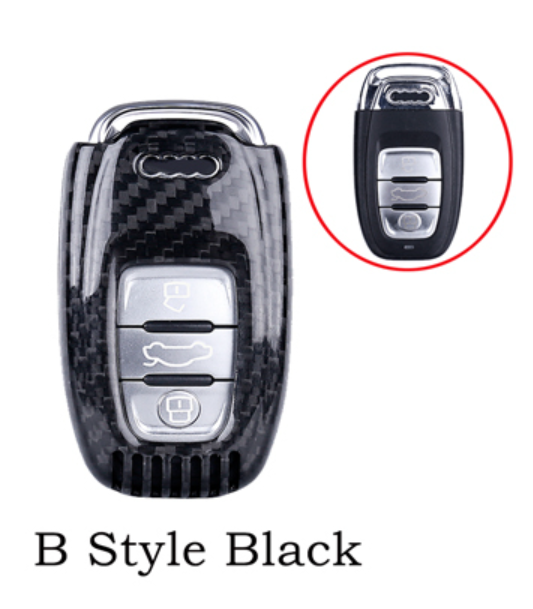 Audi Carbon Fibre Key Cover (Black or Red / Multiple Models)