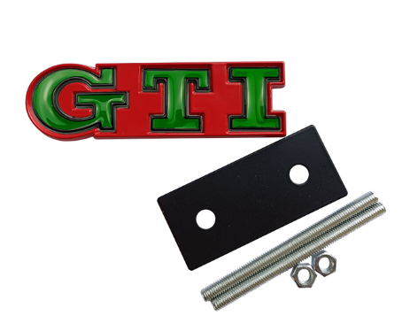 Volkswagen GTI Front Grille Replacements Badges - Gloss Red Backing Plate