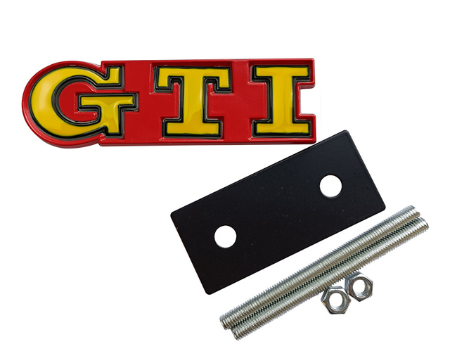 Volkswagen GTI Front Grille Replacements Badges - Gloss Red Backing Plate