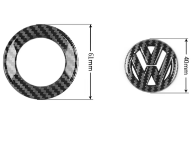 Volkswagen Steering Wheel 'VW' Badge / Logo Overlay