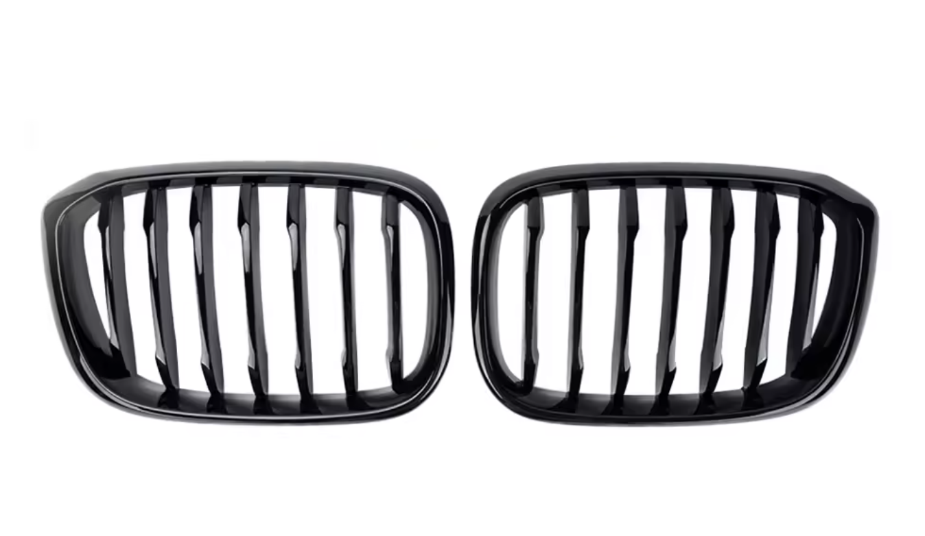 Pair of gloss black car grilles