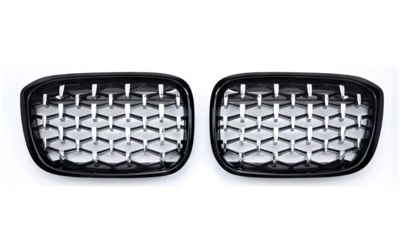 BMW X3 G01 / X4 G02 PRE-LCI Black/Chrome Diamond Front Kidney Grille Kit (2017 - 2020)