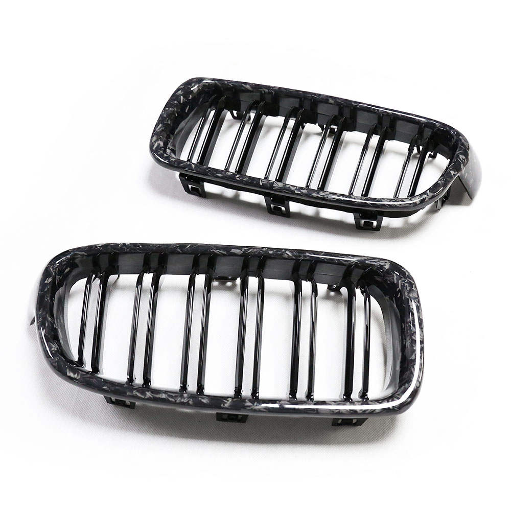 BMW 1 Series F21 Double Slat Forged Carbon Fibre Kidney Grilles Pair (2015 - 2019)