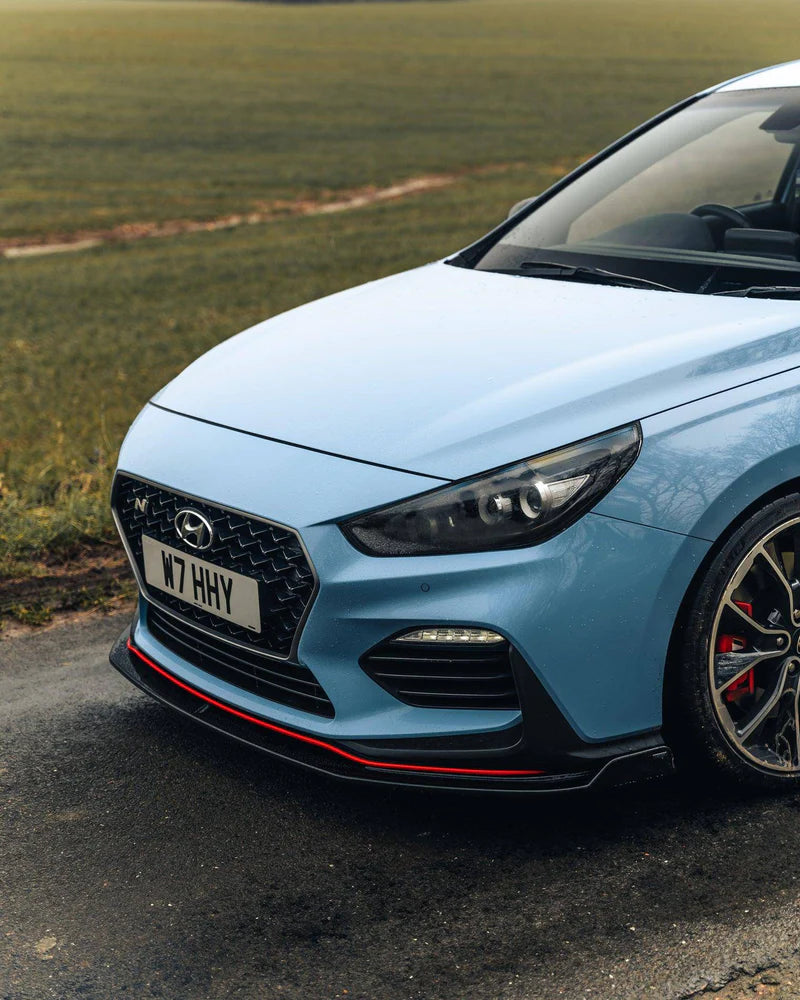 HYUNDAI I30 N EVO-1 GLOSS BLACK FRONT SPLITTER BY ZAERO (2018+, PD)