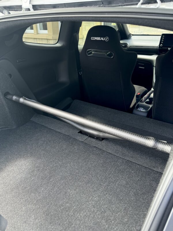 Yaris GR Carbon Strut Brace – Rear Brace & Seat Delete Kit for Toyota GR Yaris