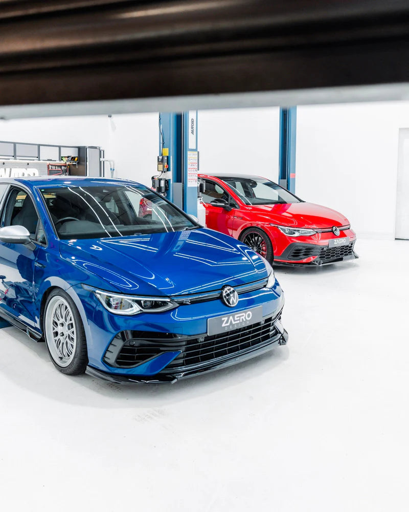 VW Golf R Mk8 EVO-1 Gloss Black Front Splitter by ZAERO (2020-2024)