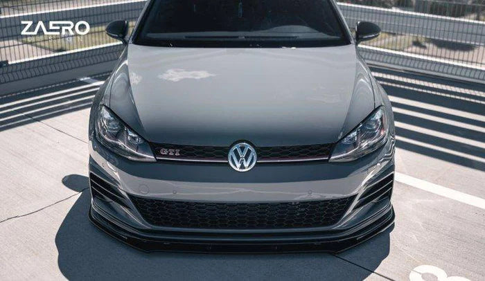 VW GOLF GTI TCR EVO-1 GLOSS BLACK FRONT SPLITTER BY ZAERO (2017-2019)