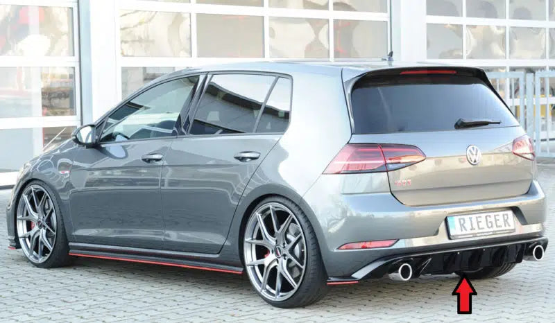 Rieger VW Golf MK7.5 GTI Rear Diffuser – Gloss Black (2017+)