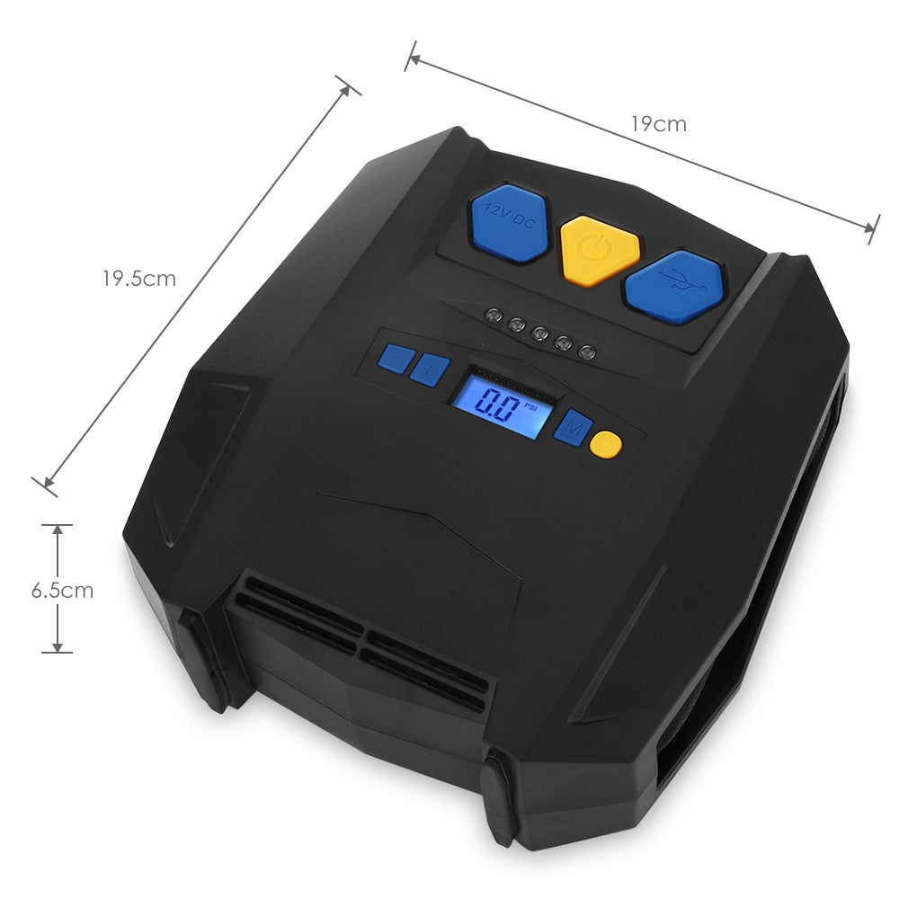YY - 3602 Portable Car Tyre Air Pump with USB Charging Port - Diversion Stores Car Parts And Modificaions
