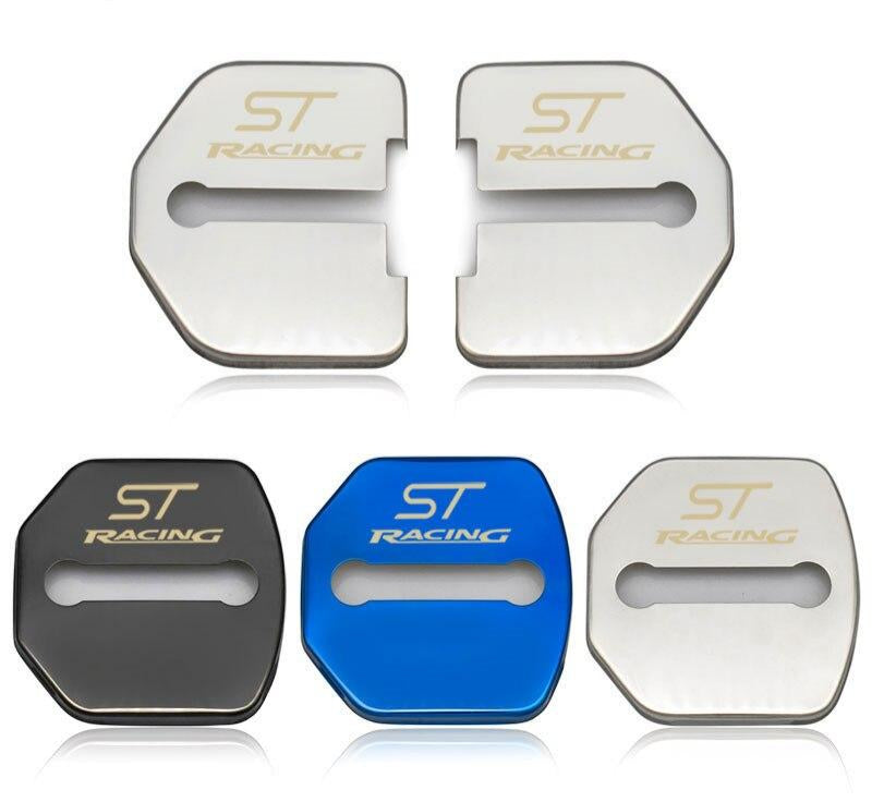 214 - Ford ST Racing 4x Car Lock Covers For Fiesta / Focus / Kuga / Ecosport / Ka - Diversion Stores Car Parts And Modificaions