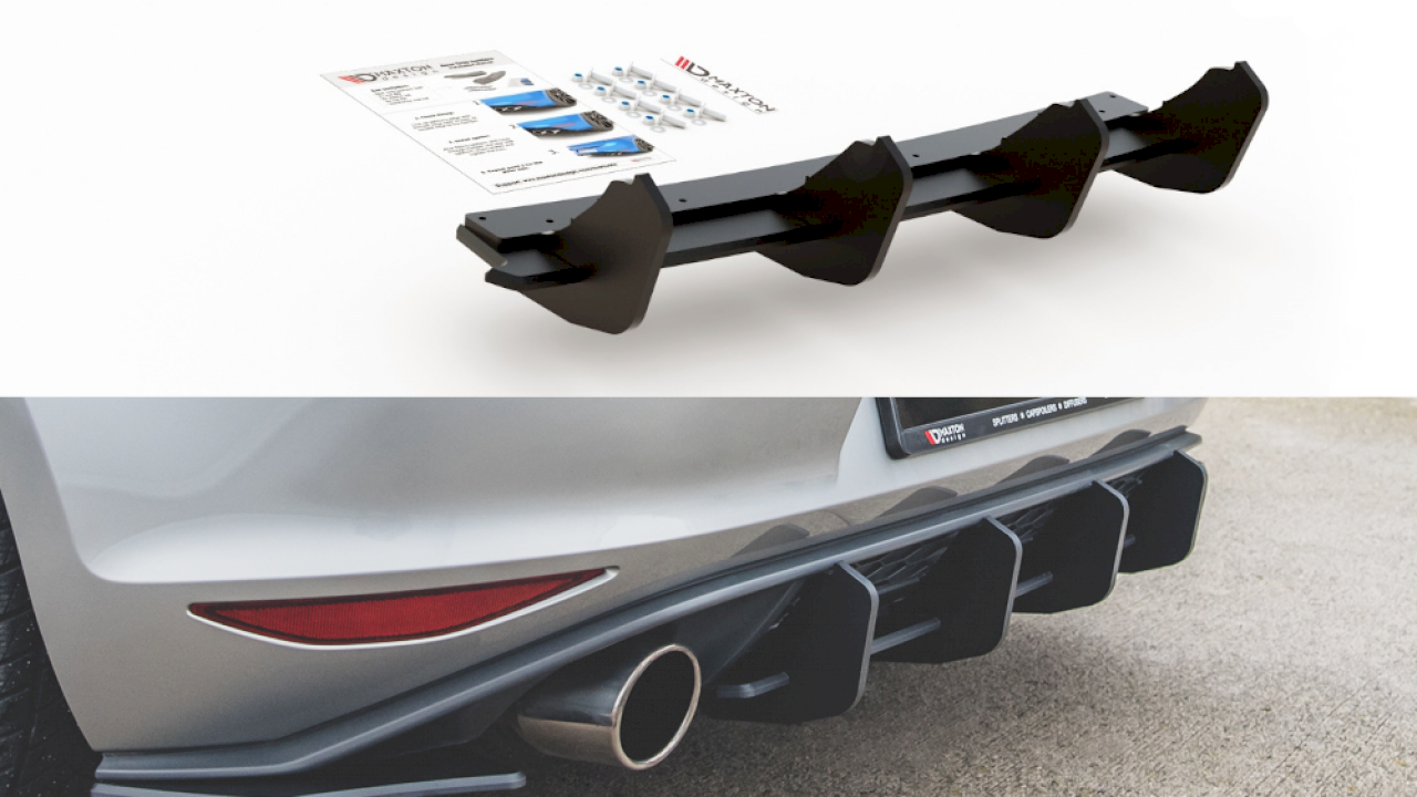 Maxton Design Racing Rear Diffuser V.2 For Volkswagen Golf MK7 GTI (2013-2016)