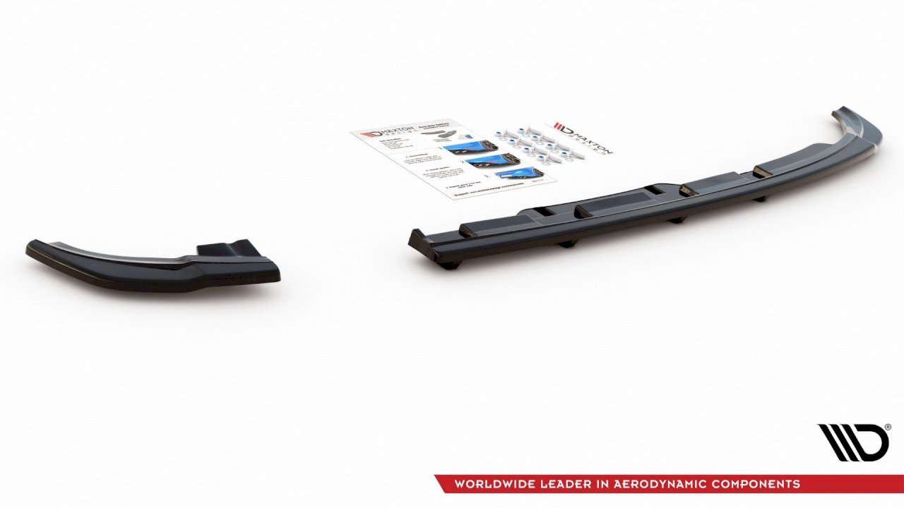 Maxton Design CENTRAL REAR SPLITTER (W/ VERTICAL BARS) VW POLO MK6 GTI