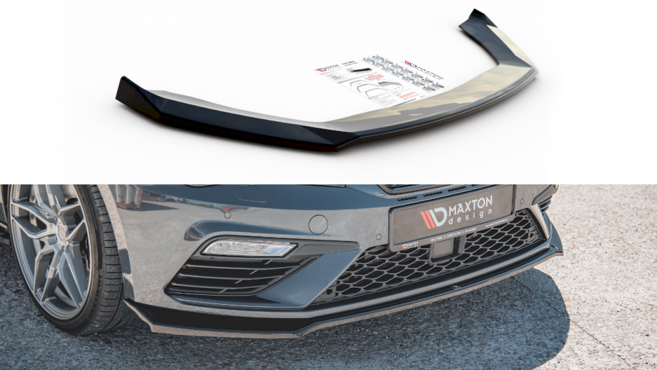 Maxton Design Gloss Black Front Diffuser Splitter For Seat Leon Mk2 – ABS, SE-LE-2-MS-FD1G