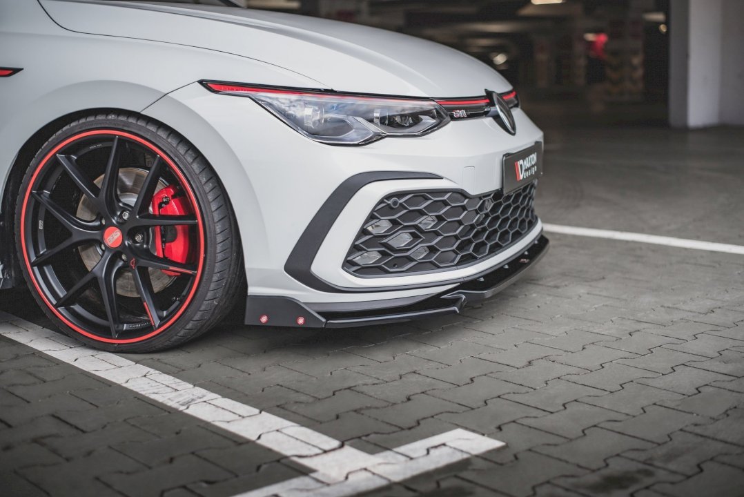 Maxton Design Front Splitter V.2 + Flaps for Volkswagen Golf MK8 GTI (2020+)