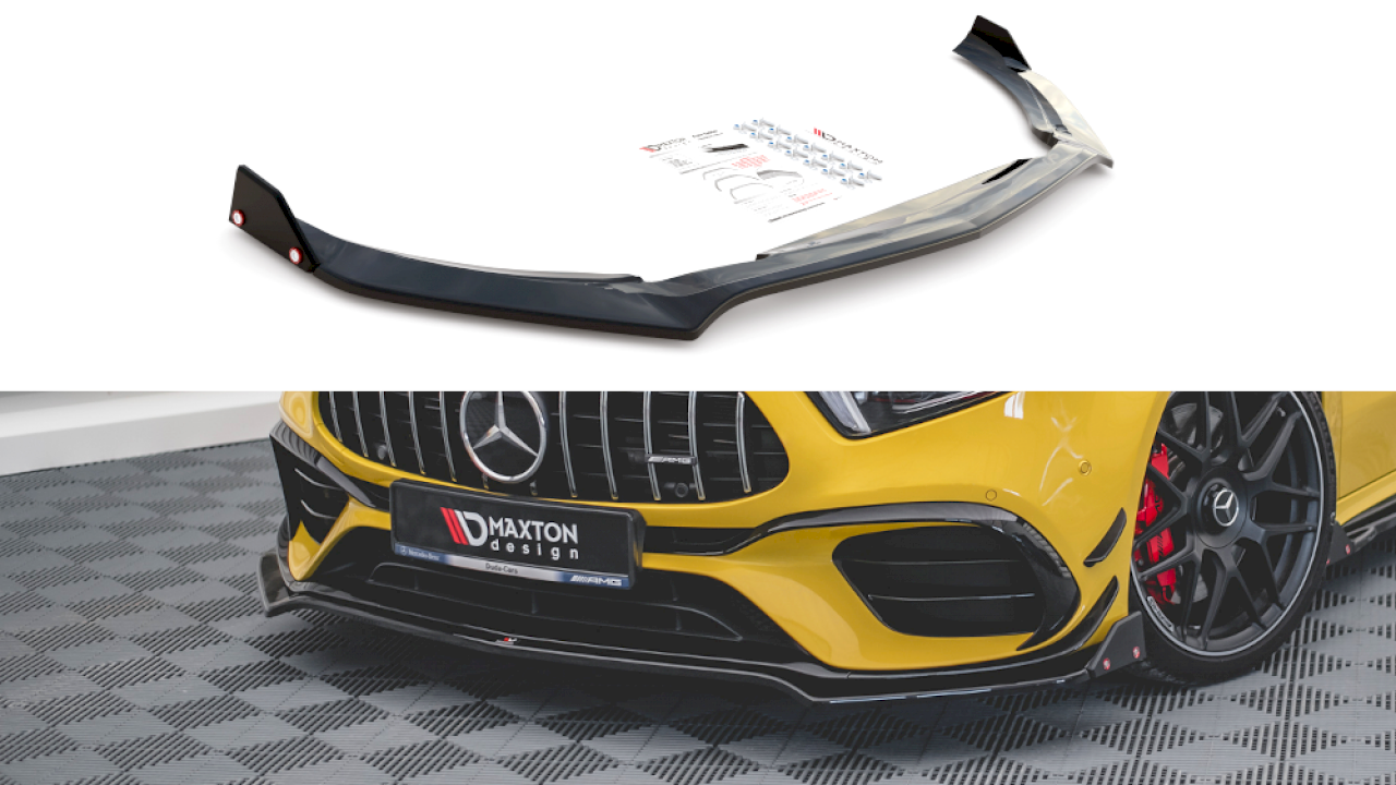 Maxton Design Front Splitter (+ Flaps) V.3 for Mercedes A45 S AMG W177 (2019+)
