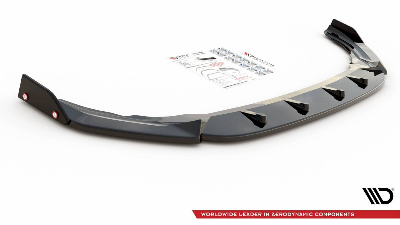 Maxton Design Front Splitter V.2 + Flaps for Volkswagen Golf MK8 R (2020+)
