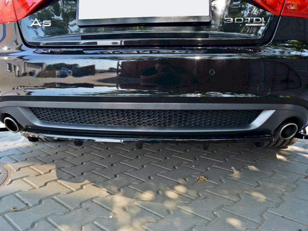 Maxton Design Central Rear Splitter For Audi A5 S-Line 8T Coupe / Sportback (With a Vertical Bar)