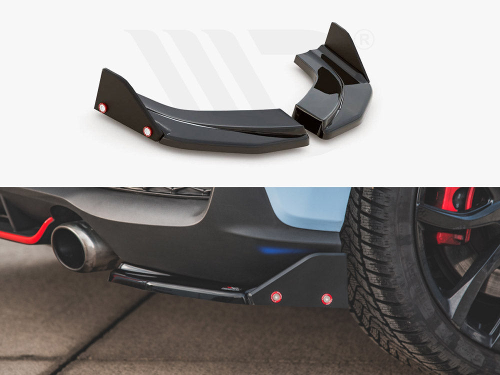 Maxton Design Rear Side Splitters (+Flaps) V.6 HYUNDAI I30N MK3 HATCHBACK (2017-2020)